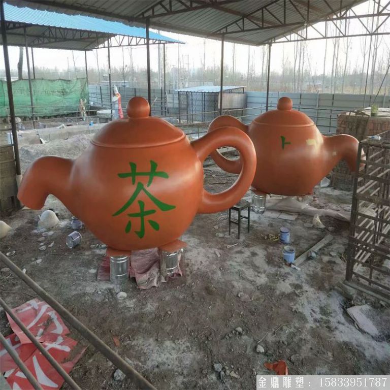 玻璃鋼天壺雕塑，茶壺雕塑，流水懸空天壺雕塑2