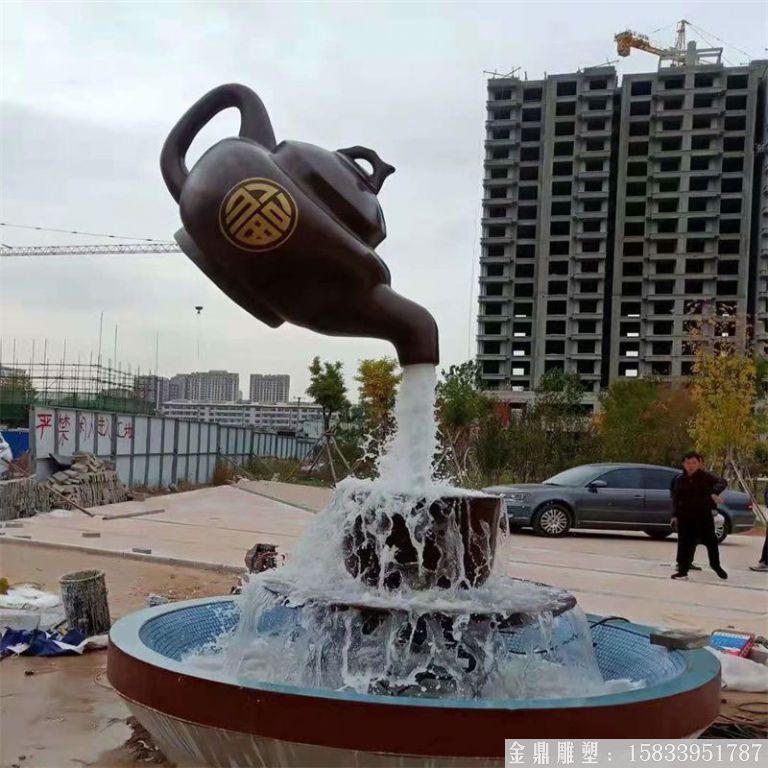 福壺流水噴泉天壺雕塑，懸空天壺雕塑
